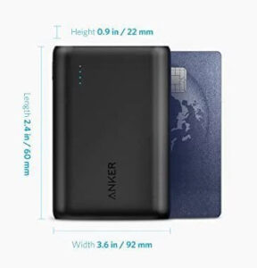 Power Bank Anker powercore 10000 size