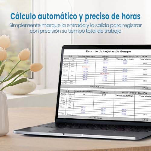 Opiniones HapAttend H3 Control horario empleados - Ejemplo de reporte excel en pantalla