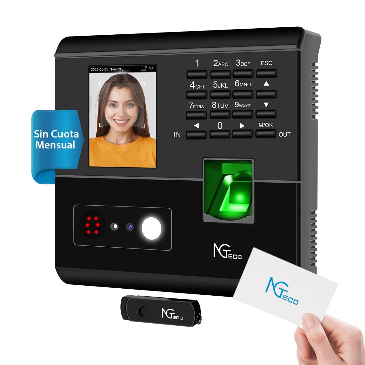 Opiniones NGTeco MB1 WiFi Control Horario Empleados - Vista principal del dispositivo