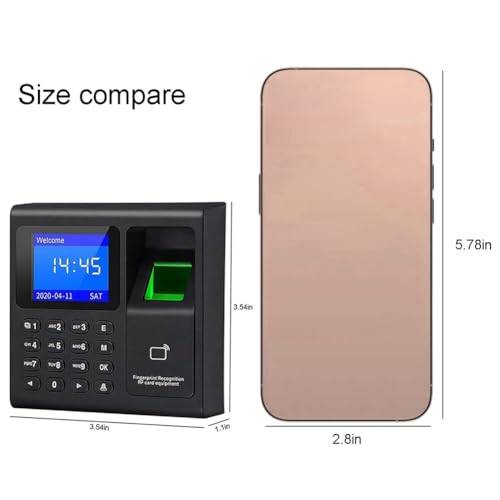 Opiniones Quystetes Máquina de Control de Asistencia - Comparativa de tamaño real