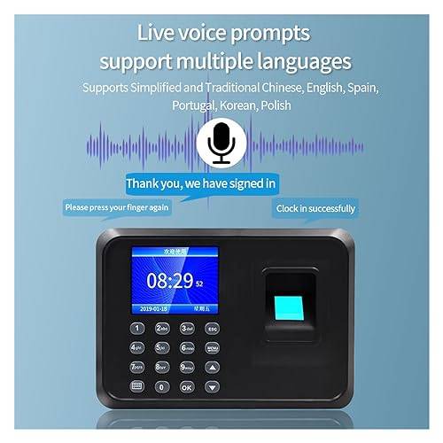 Review AUBEST Máquina biométrica de asistencia sensor de huella