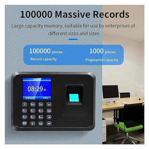 Review AUBEST Máquina biométrica de asistencia capacidad de memoria