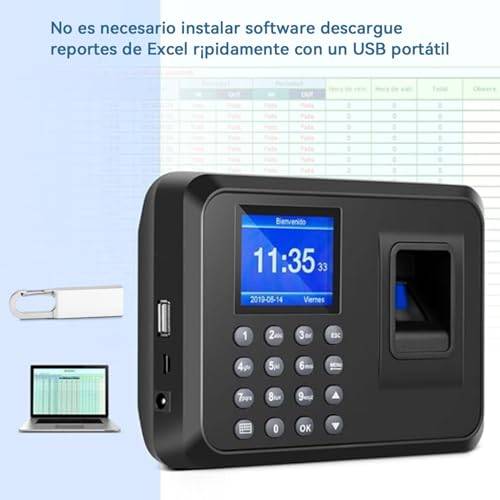 Review Diseleri Control Horario Empleados - Descarga de informes vía USB