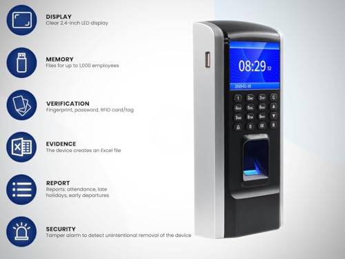 Review HDWR CTR12 Máquina Fichar Asistencia Biométrica - Dimensiones compactas