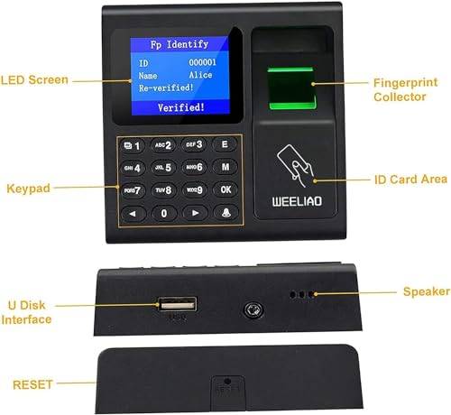 Componentes de la Review WEELIAO F30 Máquina de Tiempo de Asistencia