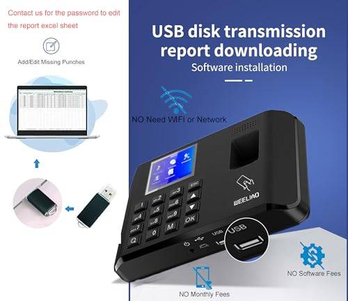 Review WEELIAO I60 Máquina de Tiempo de Asistencia - Descarga de datos mediante USB