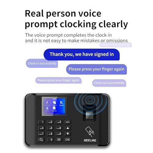 Review WEELIAO I60 Máquina de Tiempo de Asistencia - Sistema de avisos por voz